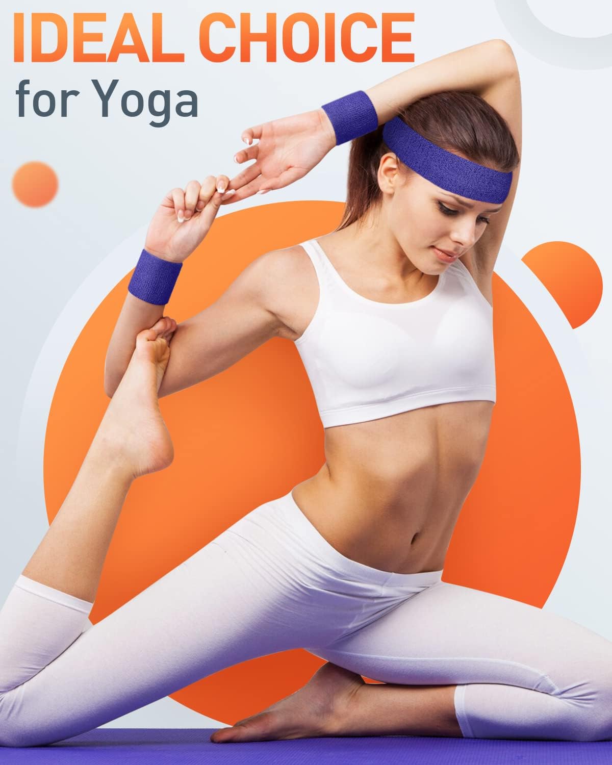 Tanluhu Sport Headbands - Terry Cloth Athletic Sweatbands for Men & Women | Ideal for Exercise, Tennis, Running