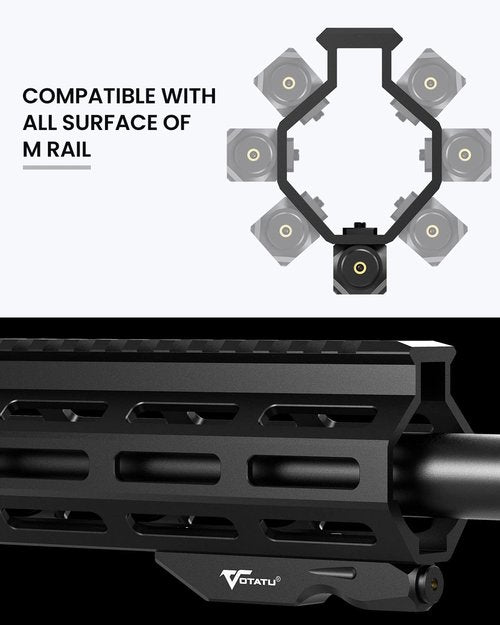 Votatu M4L-R Red Laser Sight Compatible with M-Lok Rail Surface, Ultra Low-Profile Tactical Rifle Compact Red Dot Beam with Strobe Function Magnetic Rechargeable