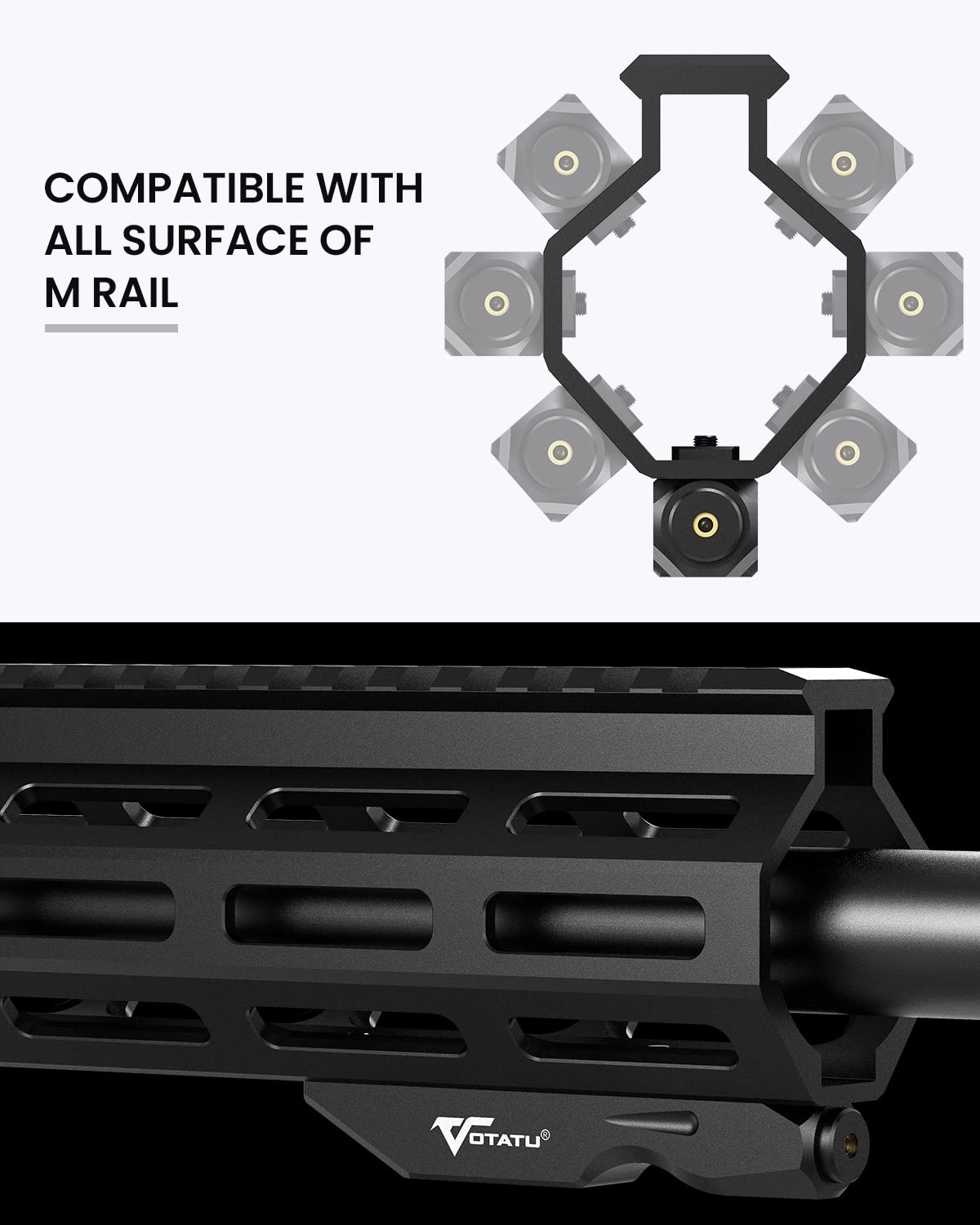 Votatu M4L-G Green Laser Sight Compatible with M-Lok Rail Surface, Ultra Low-Profile Tactical Rifle Laser Sight with Strobe Function Magnetic Rechargeable,IIIA Class Laser Power Output ≤5mw