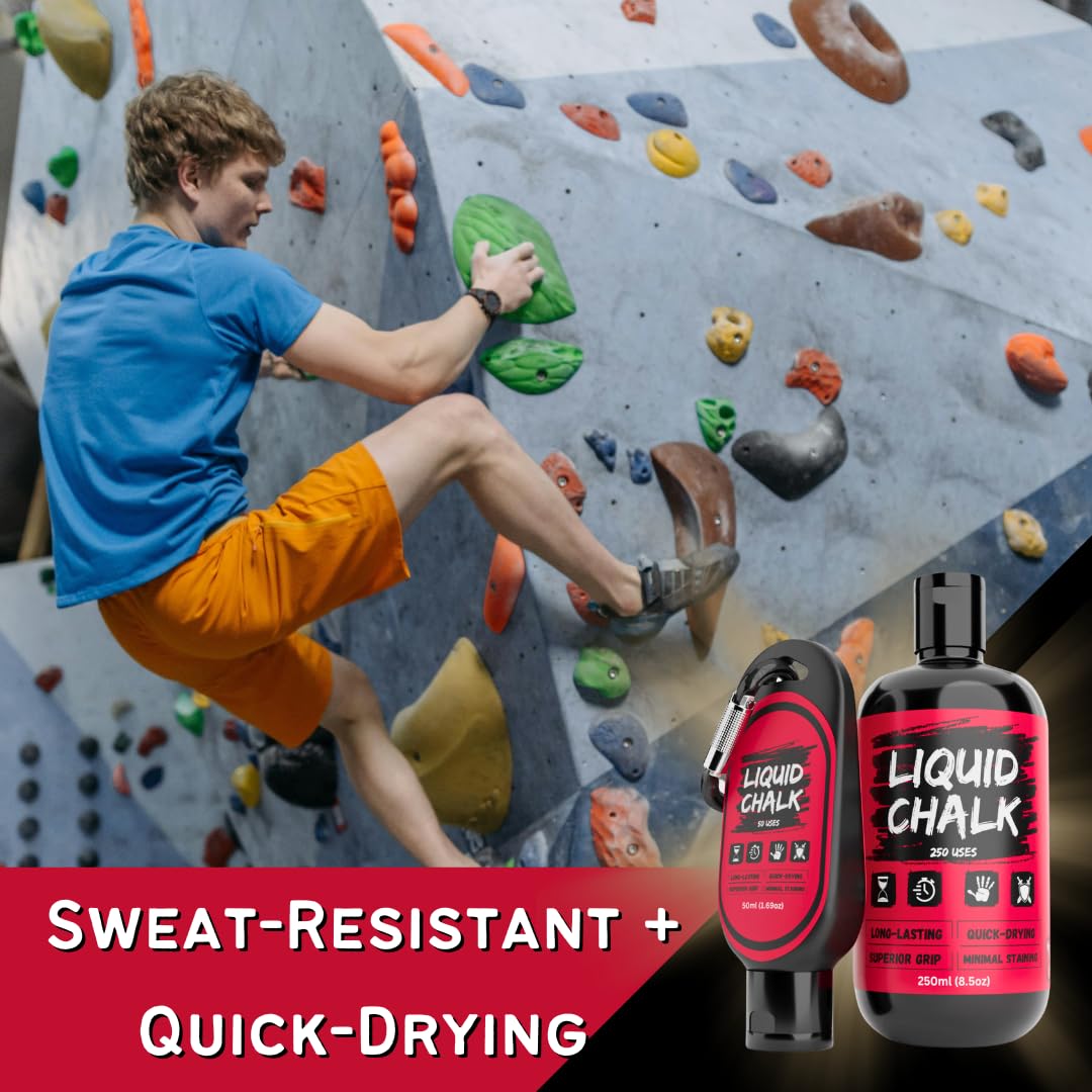 Sincere Gear PowerGrip Liquid Chalk Kit Gym Chalk for Weight Lifting, Rock Climbing, Pole Grip, Bouldering, Powerlifting, Ball, Gymnastics, Sports, and Workout- Cheer (250ml + 50ml Kit)