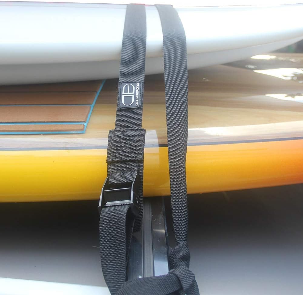 OCEANBROAD Kayak Tie Down Straps - 1.5 Inch, 13 Feet, 2 Pack Cam Buckle for Surfboards & Canoes