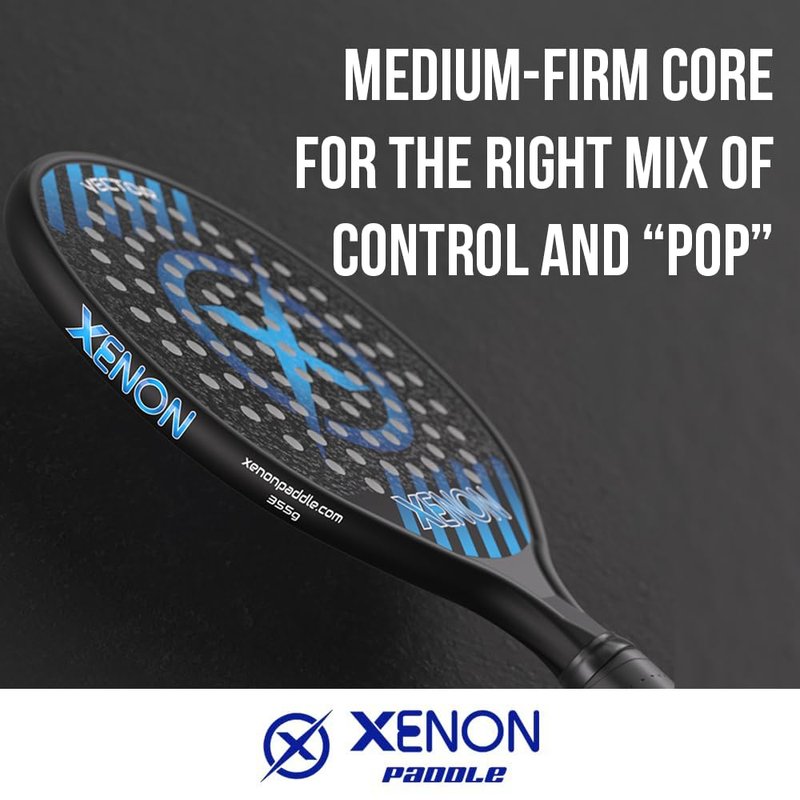 Vector Light Platform Tennis Paddle by Xenon Paddle, Oversize Head, Even Balance Point, Handle Weighted, Medium Firmness Foam Core, Power and Control, 4.25” Grip, Purple