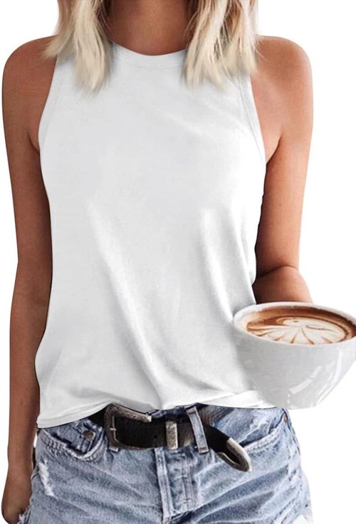 Langwyqu Women's Tank Tops - Casual Sleeveless Crewneck Tees for Summer | Loose Fit, Stylish Comfort