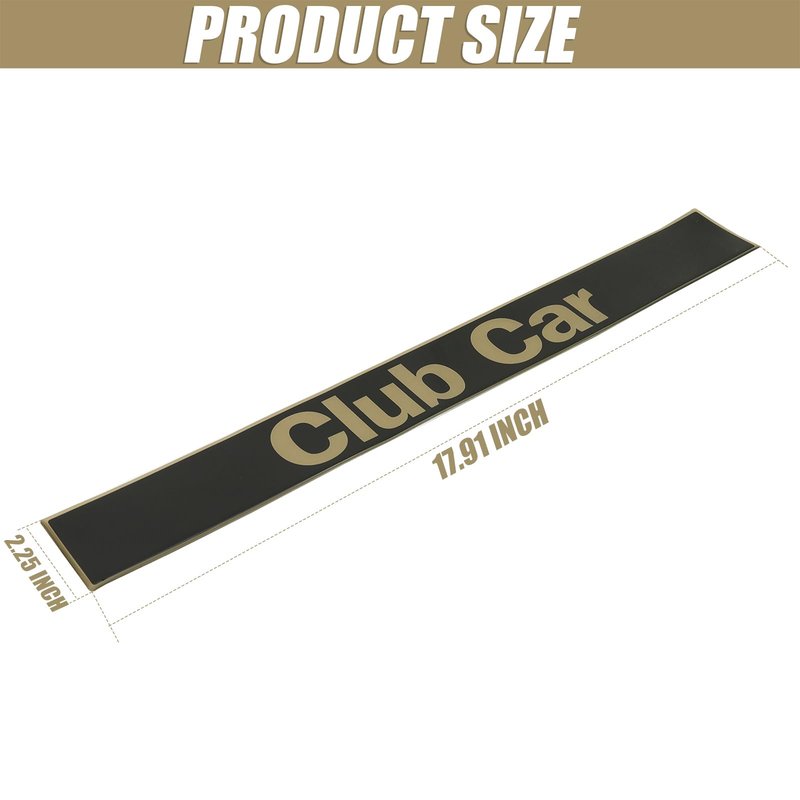 Club Car DS Name Plate Emblem Black Gold for Golf Cart 18" x 2.24" Durable and Stylish Custom Accessory for Club Car DS Golf Carts Upgrade Your Golf Cart Look
