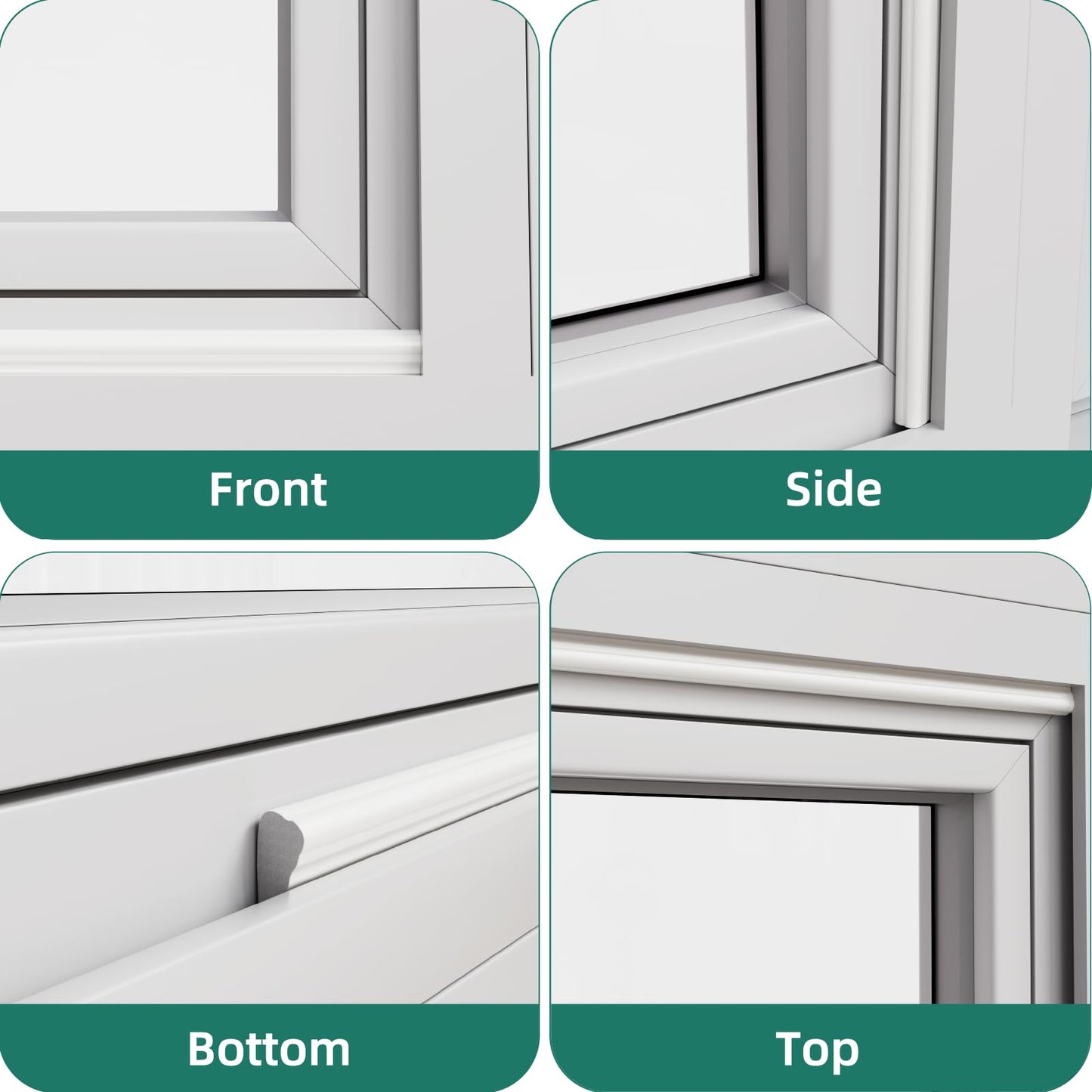 Weather Stripping Door Seal, 118 inch Wedge Window Seal Strip, Soundproofing,Strong Adhesive,Lightproof,Noise-Reduction,Weatherproof Foam Tape Insulation for Sliding Door, Door Frame- White