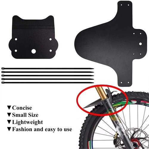 2 PCS Mountain Bike Fender Fits 26"/ 27.5"/ 29" Front and Rear Bicycle Mudguard, Mountain Bike and Fat Bike Wheel Sizes Bicycle Fender, Adjustable MTB Mudguard