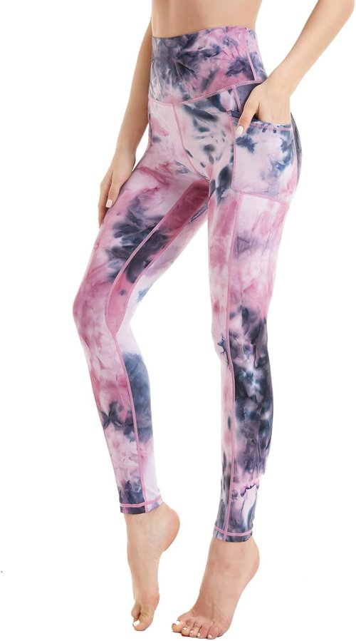 Devirld Women's High Waisted Leggings - Tummy Control with Pockets for Yoga & Gym Workouts