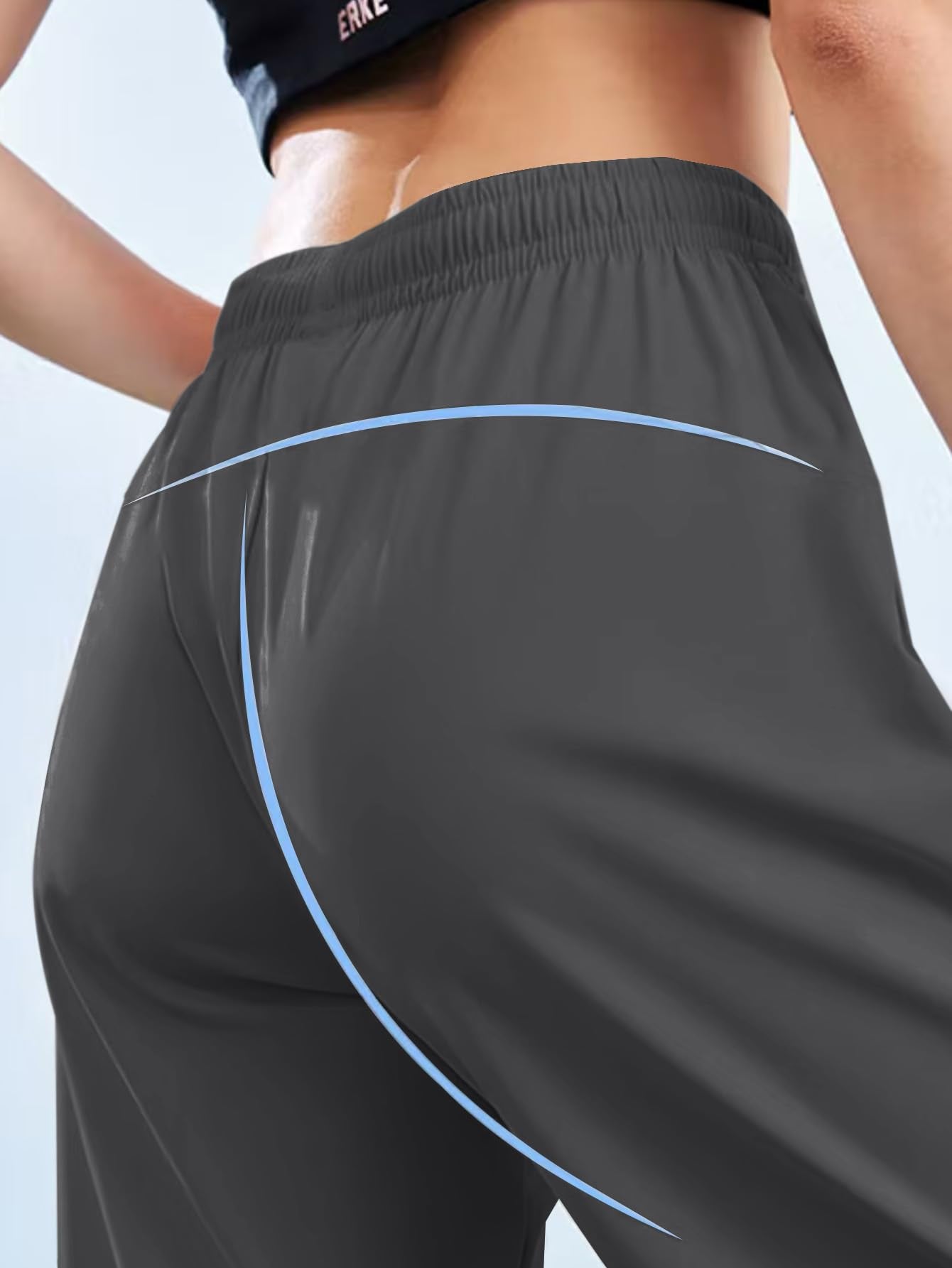 Hidkat Women's Sports Jogging Pants with Zipper Pocket Women's Hiking Fitness Tracking Workout Pants Grey