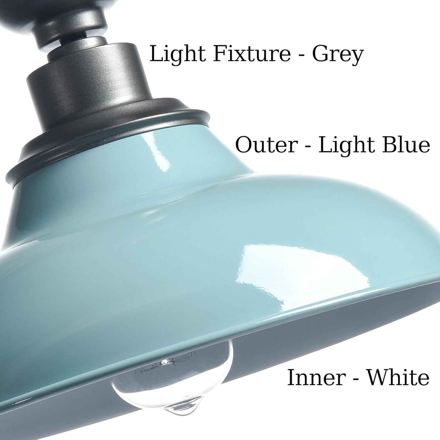 12-Inch Farmhouse Semi Flush Mount Ceiling Light - Black Industrial Barn Fixture for Bedroom, Kitchen, Foyer