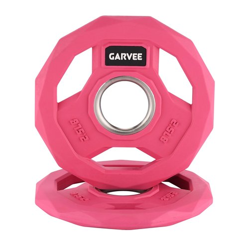 GarveeLife 2-Inch Rubber Coated Weight Plates Set - 2.5-45 Lbs Color Coded Bumper Plates for Home Gym, Weightlifting, Barbell Training - Cast Iron Plates Set