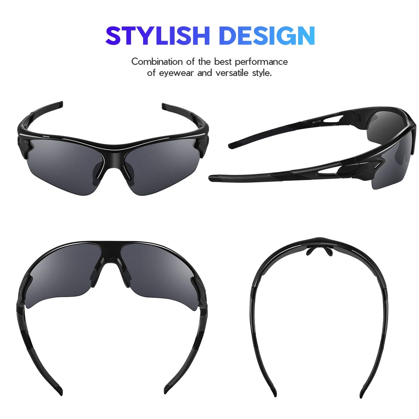 BEACOOL Polarized Sports Sunglasses for Men Women Youth Baseball Fishing Cycling Running Golf Motorcycle Tac Glasses UV400