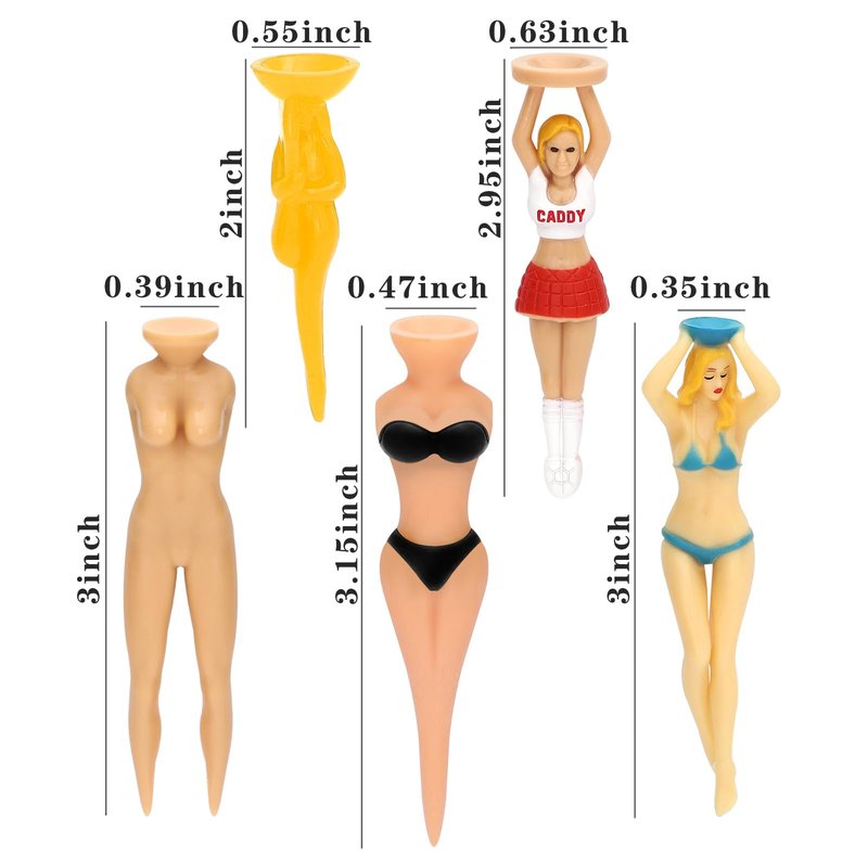 SUBANG 45 Pieces Funny Golf Tees Sexy Girl Lady Bikini Girl Golf Tees Naked Novelty Golfing Tee Nude Golfer Accessories Plastic Pin up Golfing Tee for Golfer Game Training