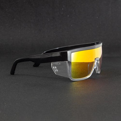 BINGKING Safety Sunglasses, Polarized, ANSI Z87+ Certified, Ultra UV 400 Protection, Mirror Lenses and Black Frame, Men, Women, Outdoor/Sports, Surf, Construction, Work, PPE (Two tone Red mirror)