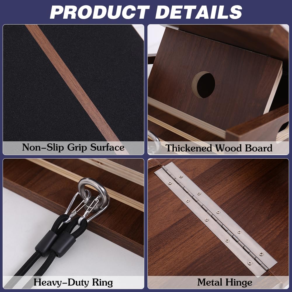 ABCDLIFE Slant Board for Calf Stretching & Relief, Adjustable Wooden Incline Slant Board for Squats, Calf Stretcher Board for Knees Ankle Heel Feet Leg, Home Gym Physical Therapy