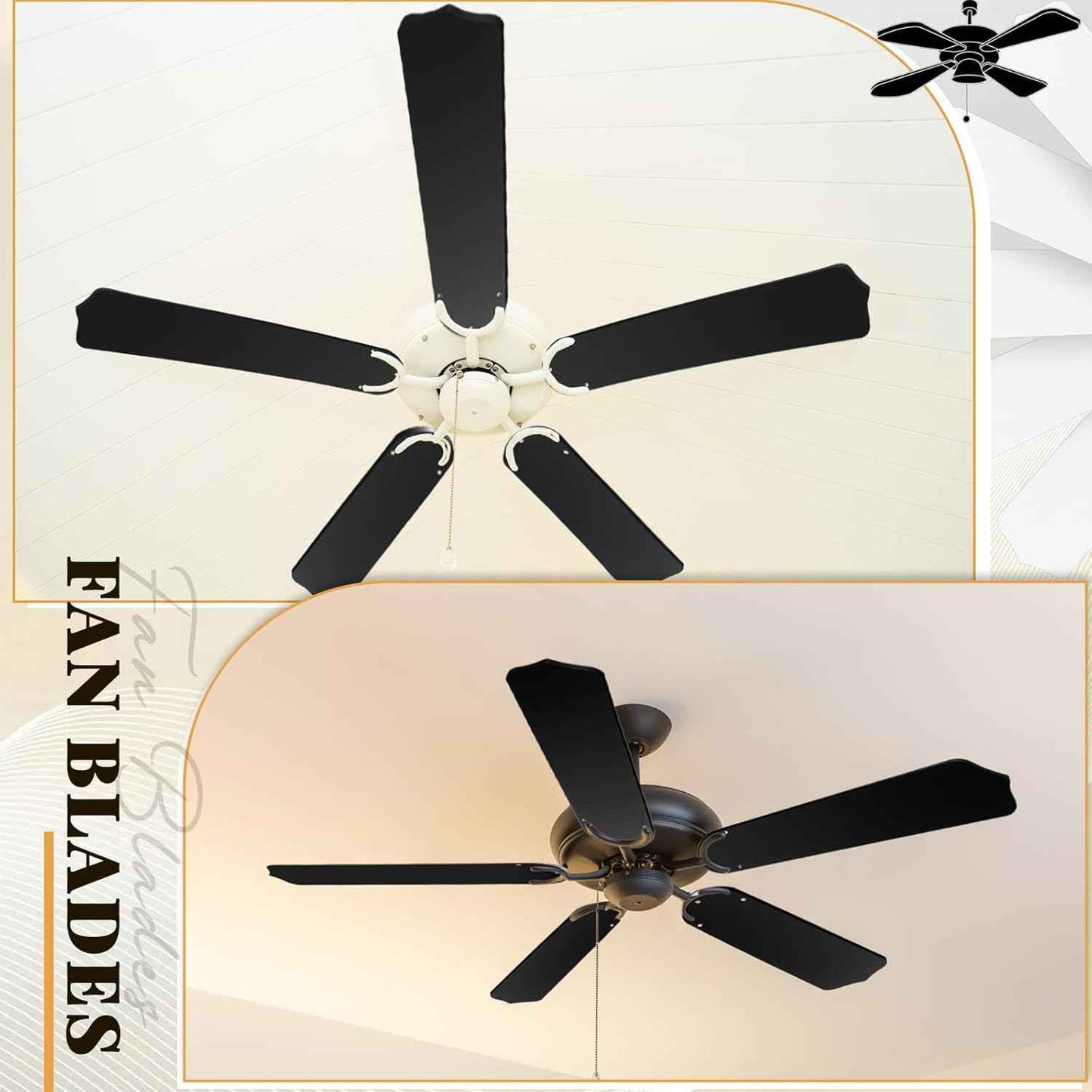 42-Inch Waterproof Replacement Fan Blades - 5 Pcs for Indoor/Outdoor Ceiling Fans