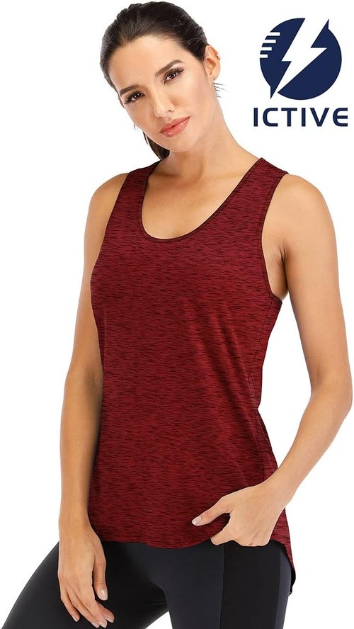 ICTIVE Yoga Tops for Women - Loose Fit Backless Sleeveless Workout Tank | Keyhole Open Back Design