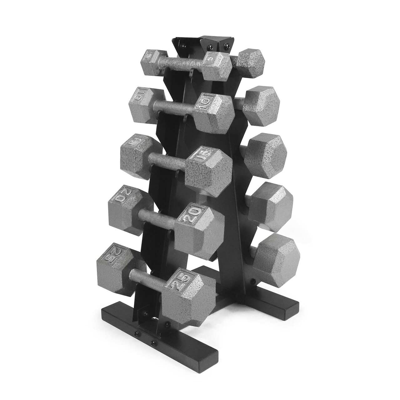 WF Athletic Supply Cast Iron Dumbbell Set, Solid Hexagon Grey Dumbbell Set, Strength Training Free Weights for Women & Men