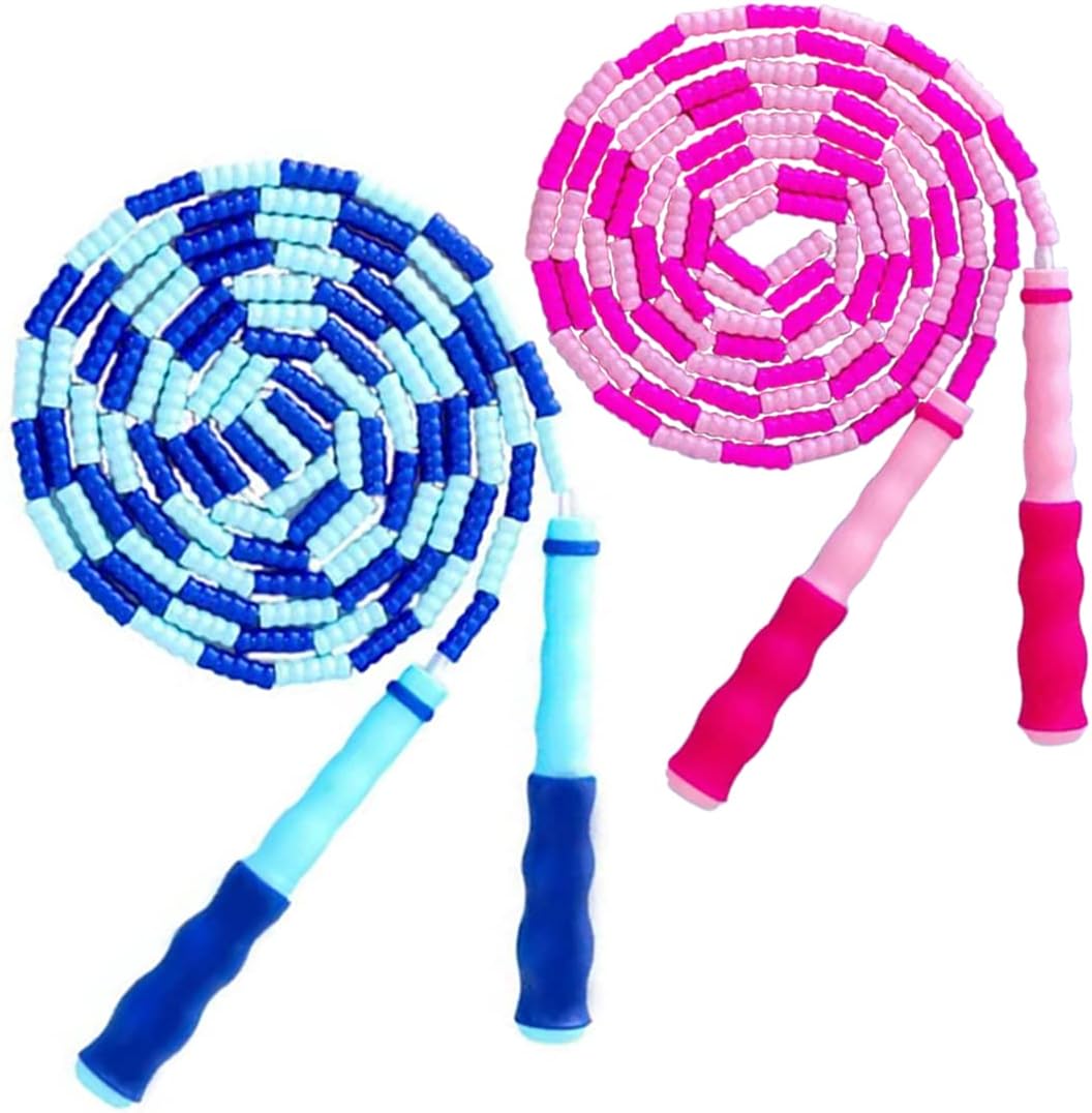 Soft Beaded Jump Rope for Kids | Adjustable Tangle-Free Skipping Rope - 9.2Ft for Exercise & Fitness