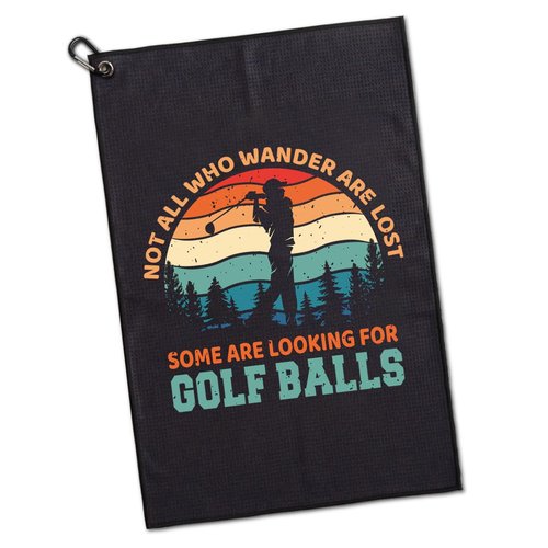 GEYGIE Not All Who Wander are Lost Printed Microfiber Golf Towel, Funny Golf Towel Gifts and Golf Accessories for Men Women Dad Mom Grandpa, Fathers Day Birthday Gift for Golf Lover