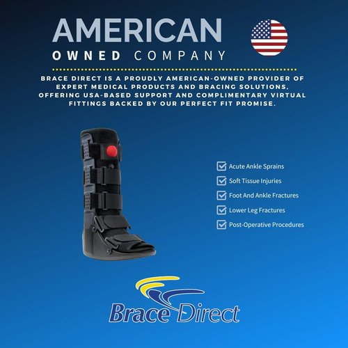 Brace Direct Tall Air CAM Walker Fracture Boot Walking Boot for Ankle Injuries, Foot Fractures & Post-Surgery (Medium - US Shoe Men 7.5-10.5 / Women 8.5-11.5)