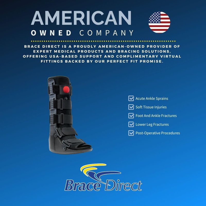 Brace Direct Tall Air CAM Walker Fracture Boot Walking Boot for Ankle Injuries, Foot Fractures & Post-Surgery (Medium - US Shoe Men 7.5-10.5 / Women 8.5-11.5)