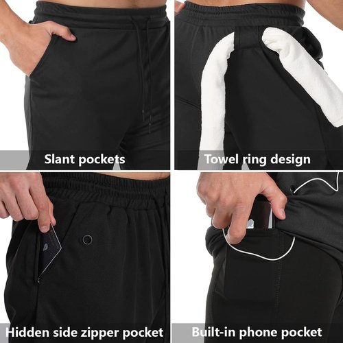 JWJ Men's 2-In-1 Workout Running Shorts - Lightweight Athletic Gym Shorts with Compression Liner | 7 Inch