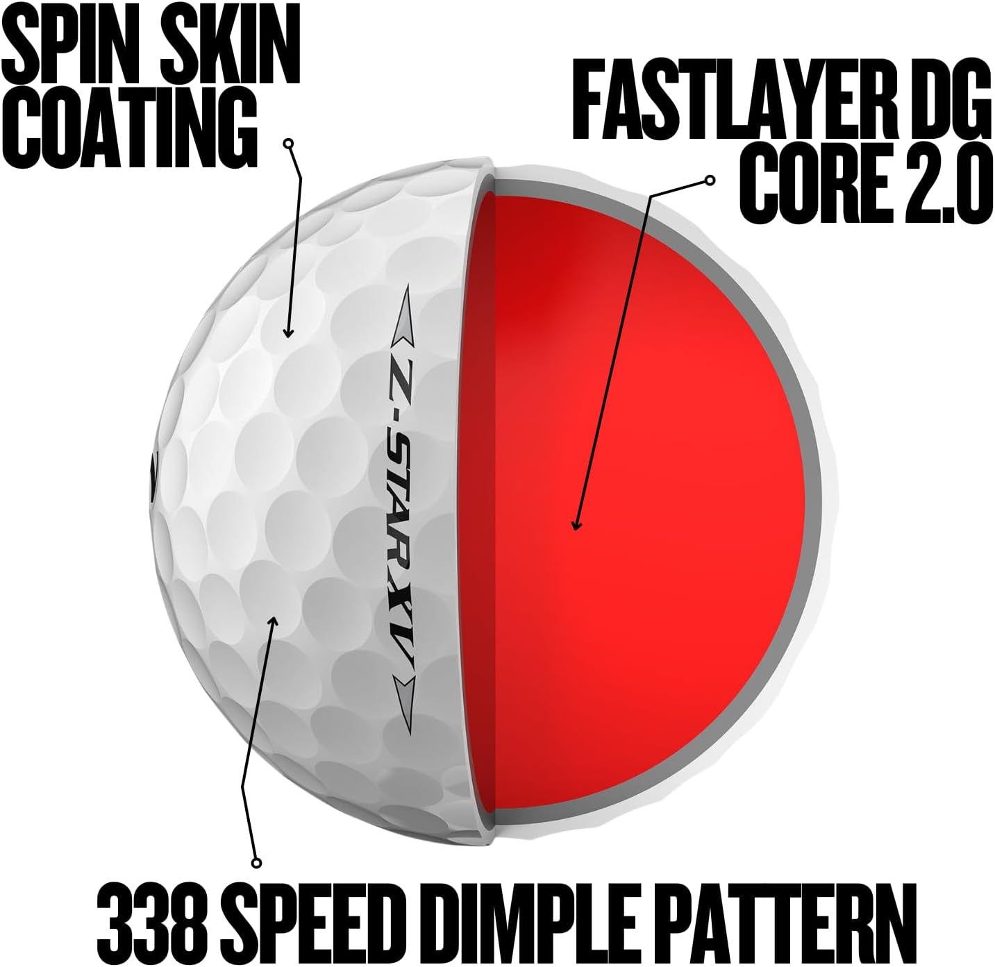 Srixon Z-Star XV Golf Balls - Premium Performance for Maximum Distance & Control | 12 Pack
