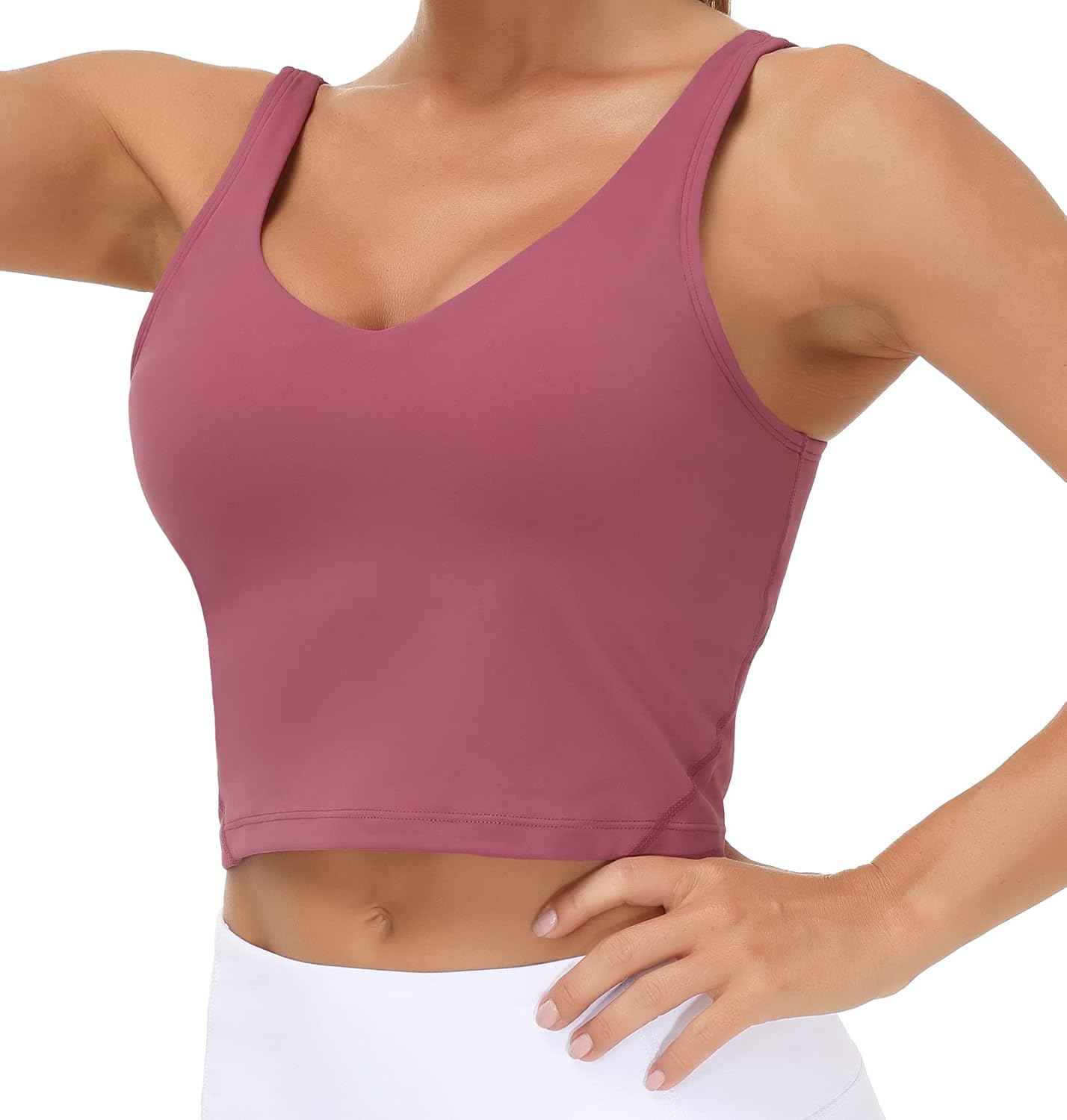 The Gym People Longline Sports Bra - Women's Wirefree Padded Design for Medium Support