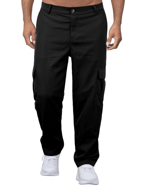 Comdecevis Mens Casual Gym Sweatpants Golf Cargo Jogger with Pockets Stretch Workout Jogging Pants Black XL