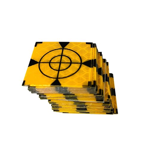 100PCS 60MM Reflector Targets for Total Stations Paste Up Reflector, Survey Target Mark,Total Stations Reflective Sheet,Yellow