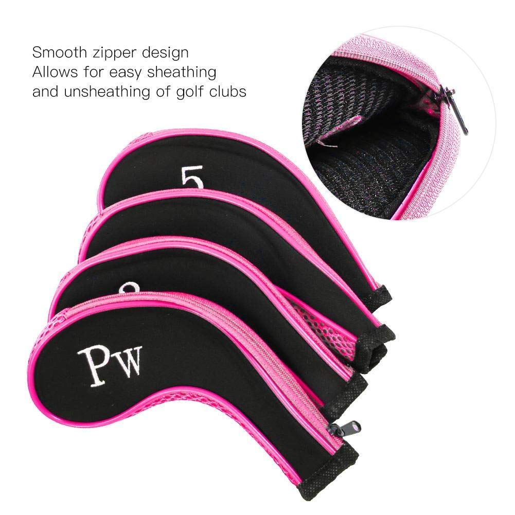 HISTAR Golf Long Neck Neoprene Durable Zippered Zipper Iron Head Covers Headcovers 3-SW (Pack of 10)
