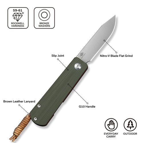 CIVIVI Slip Joint Pocket Knife, Slippy Sendy Folding Knife for EDC Camping Daily Use, Perfect Gifts for Men Women C24075B-1