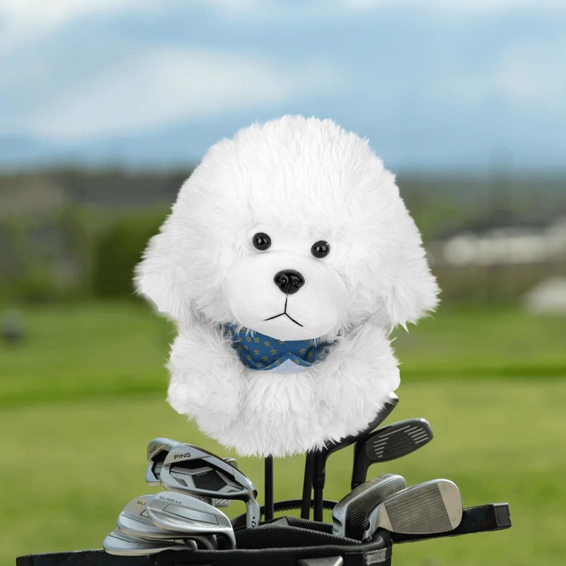 Montela Golf Club Head Cover Golf Club Covers Driver Headcover Funny Animal Golf Head Cover for Driver 460CC Golf Driver Cover Fit Taylormade Titleist D2 D3 917 Callaway Epic Ping (White Teddy)