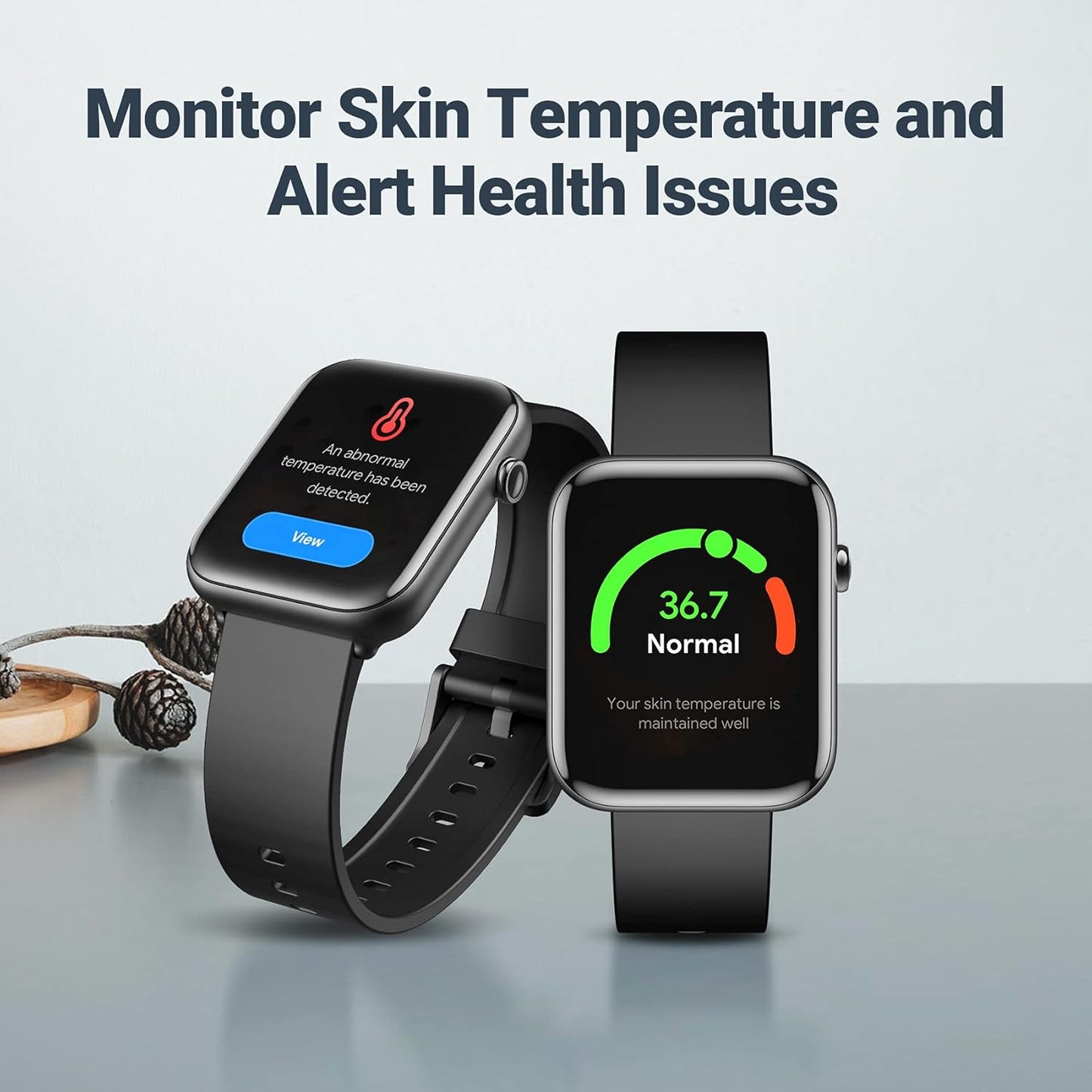 Ticwatch GTH Smartwatch - 24H Skin Temperature & Blood Oxygen Monitoring | 5ATM Water Resistant, 10-Day Battery Life