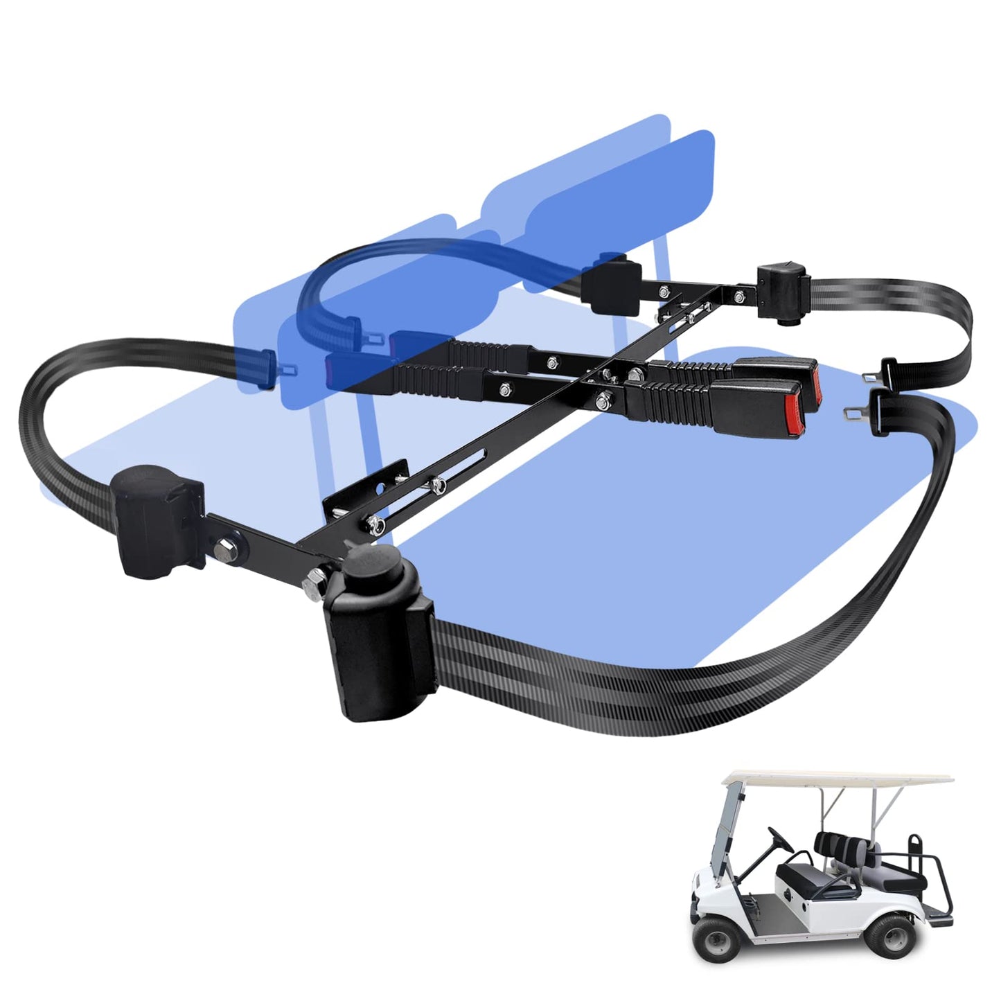 YOUXIFUN Universal 4 Passenger Golf Cart Seat Belt Bracket Kit for EZGO, Club Car, Yamaha