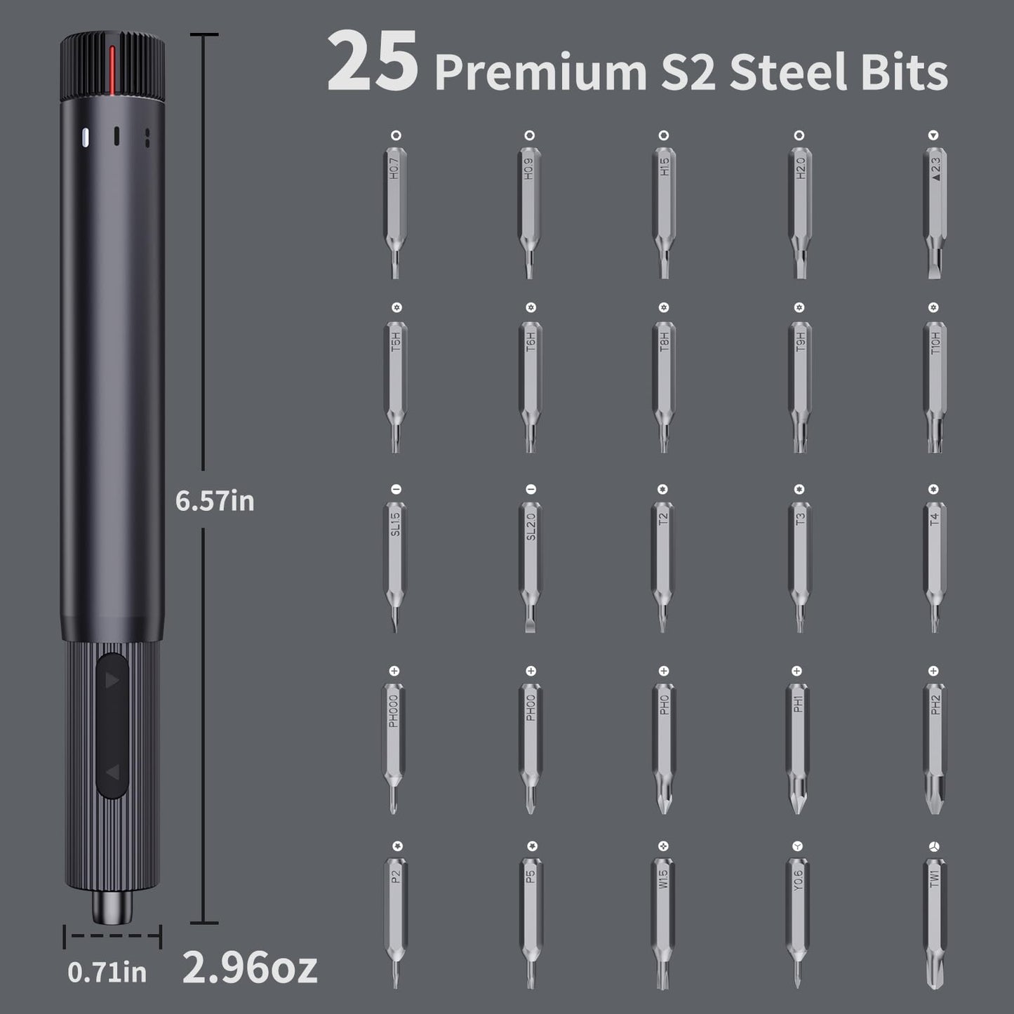 Mini Electric Screwdriver, Precision Screwdriver Set with 24 Magnetic Bits Rechargeable Magnetic Small Set for PC Building Electronic Phone Camera Laptop Watch Camera Repair Kit
