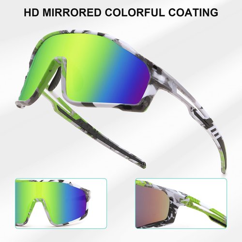 Karsaer Sports Sunglasses for Men and Women Youth Oversized Glasses for Cycling Running Baseball