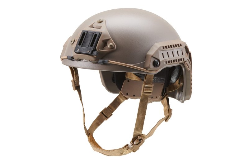 Lancer Tactical Large - X-Large Industrial ABS Plastic Constructed Maritime Helmet Adjustable Crown with 20mm Side Rail Adapter Velcro Padding NVG Shroud Bungee Retention (Dark Earth)
