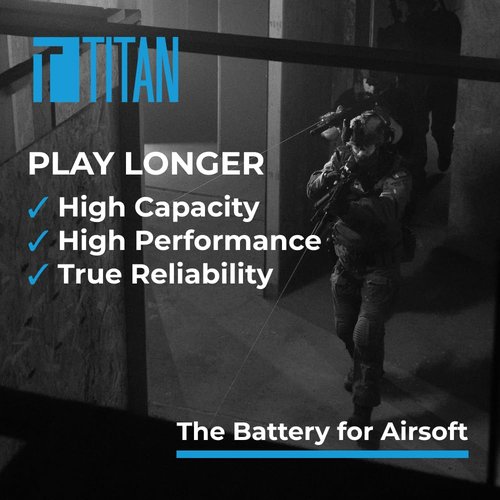 Titan Lithium Polymer (LiPo) Airsoft Battery | 1200mAh 11.1v Stick- Tamiya Plug | Fast Trigger Response | Made in The USA