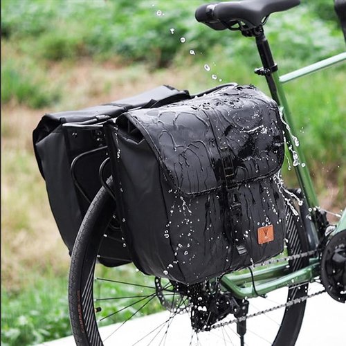 2Packs Bike Pannier Waterproof Bike Rear Rack Bag Max 40L（10.5Gal） Large Capacity Bike Rear Pannier for Cycling Traveling Commuting