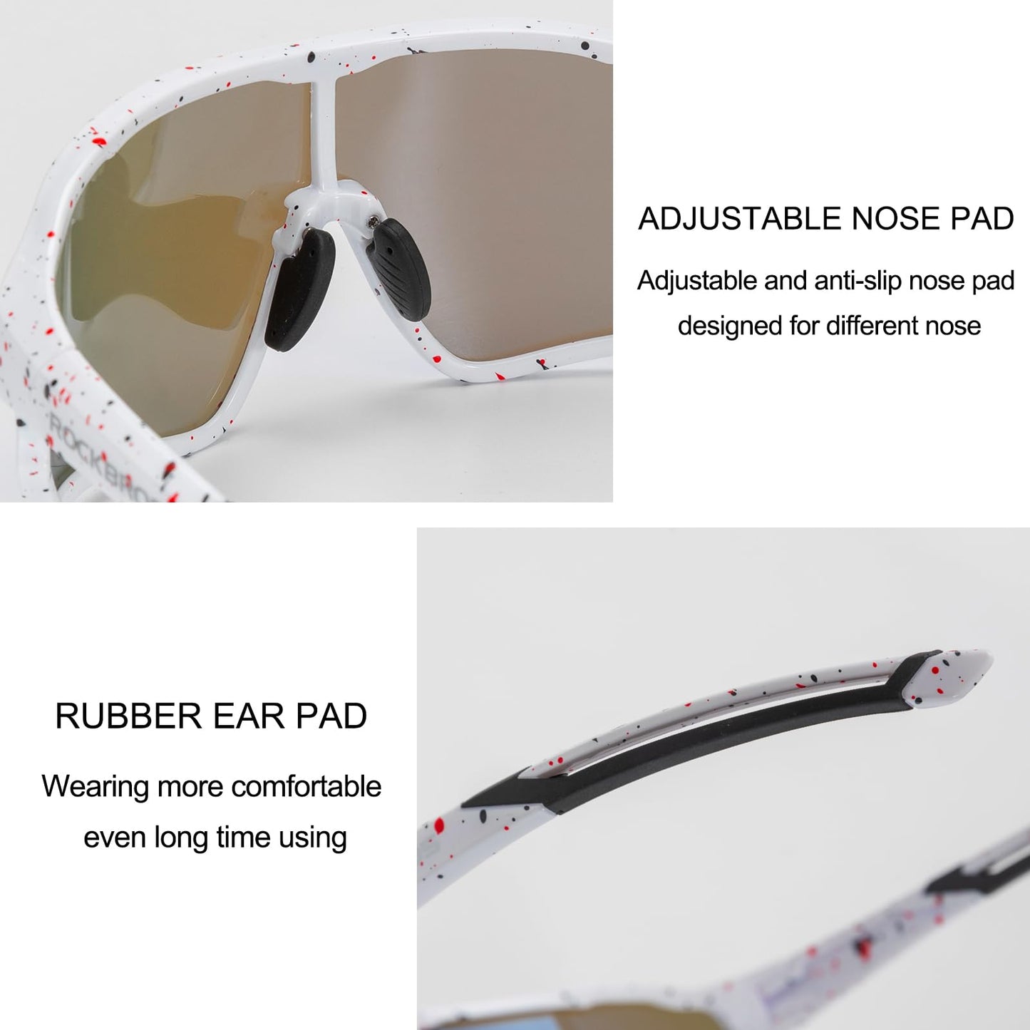 ROCKBROS Polarized Sports Sunglasses Cycling Sun Glasses -UV400 Protection