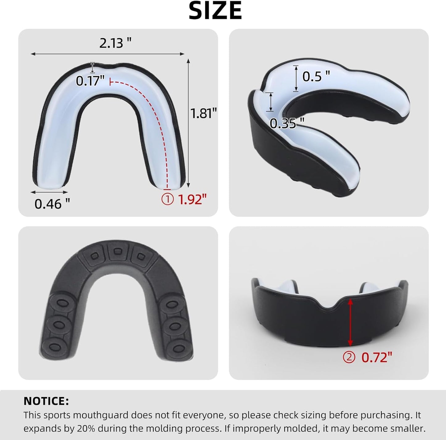 Skiennix Sports Mouthguard - 6 Pack Kids & Youth Protective Gear with Case for Boxing, MMA & More | Size L