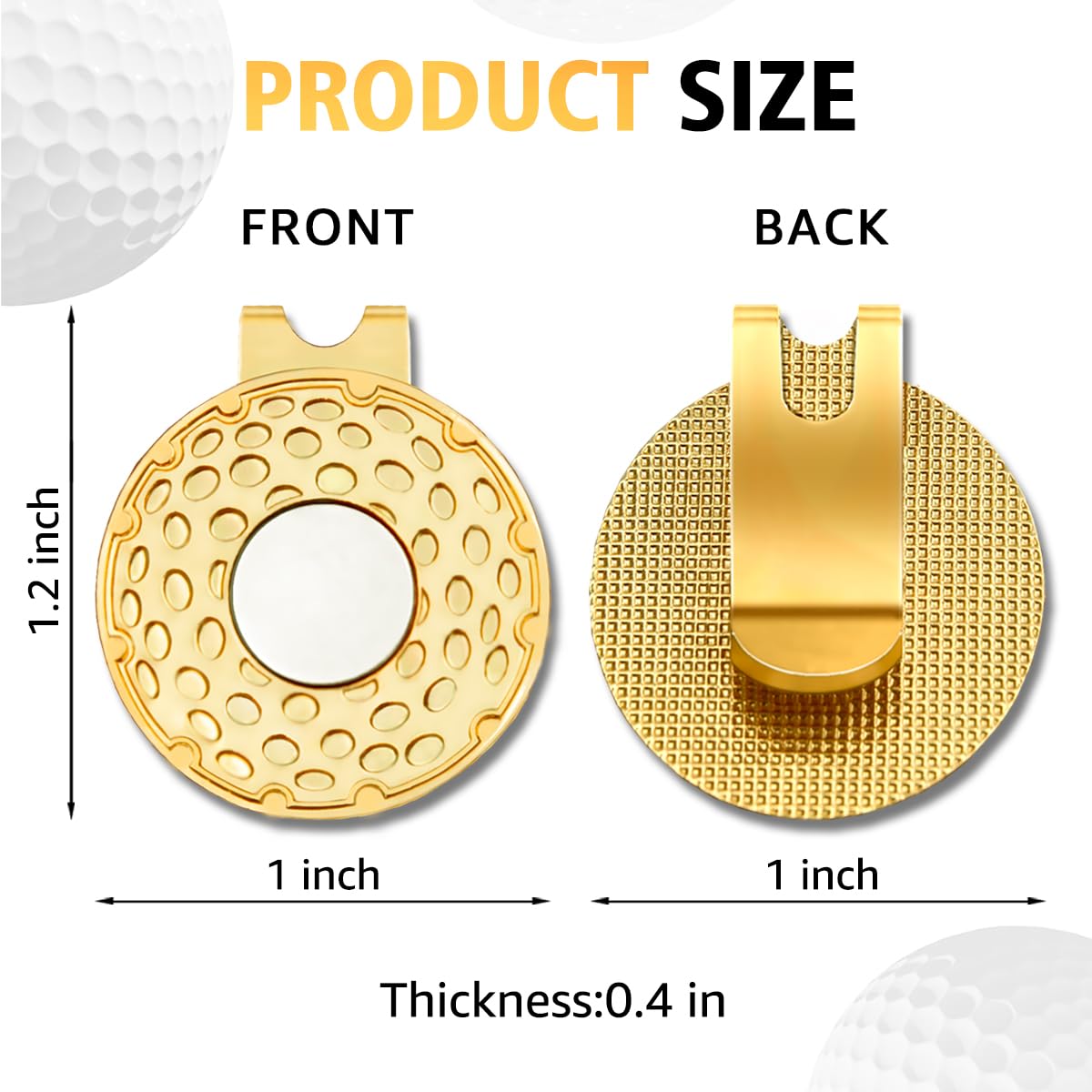 rofiowa Hole in One Club Black Gold Golf Ball Marker with Hat Clip, Funny Golf Accessories for Men Women, Christmas Father's Day Birthday Gifts for Golf Fan Golfer, Novelty Golf Gifts