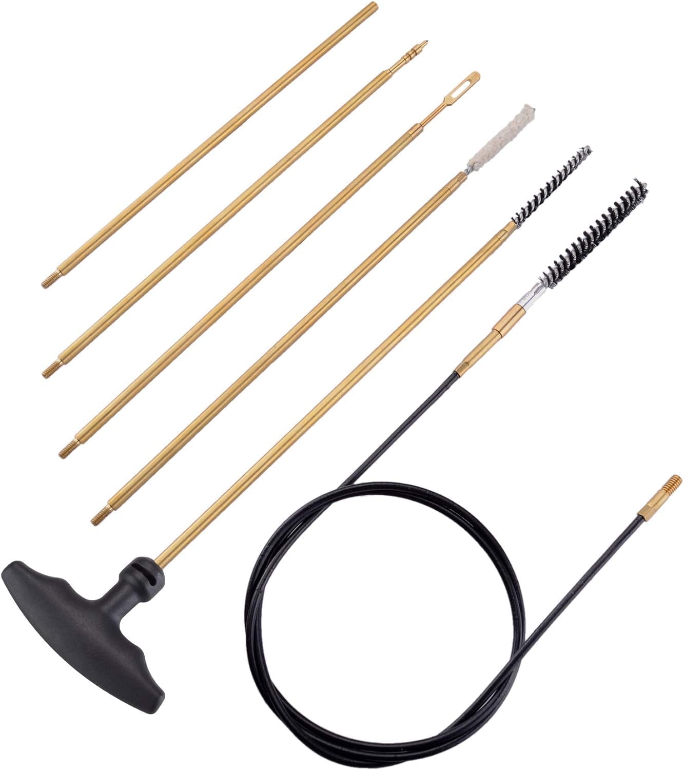 Raiseek Airgun Cleaning Kit - .177 & .22 Caliber | Cotton Mop, Brass Rod, Nylon Brushes, Compact Case
