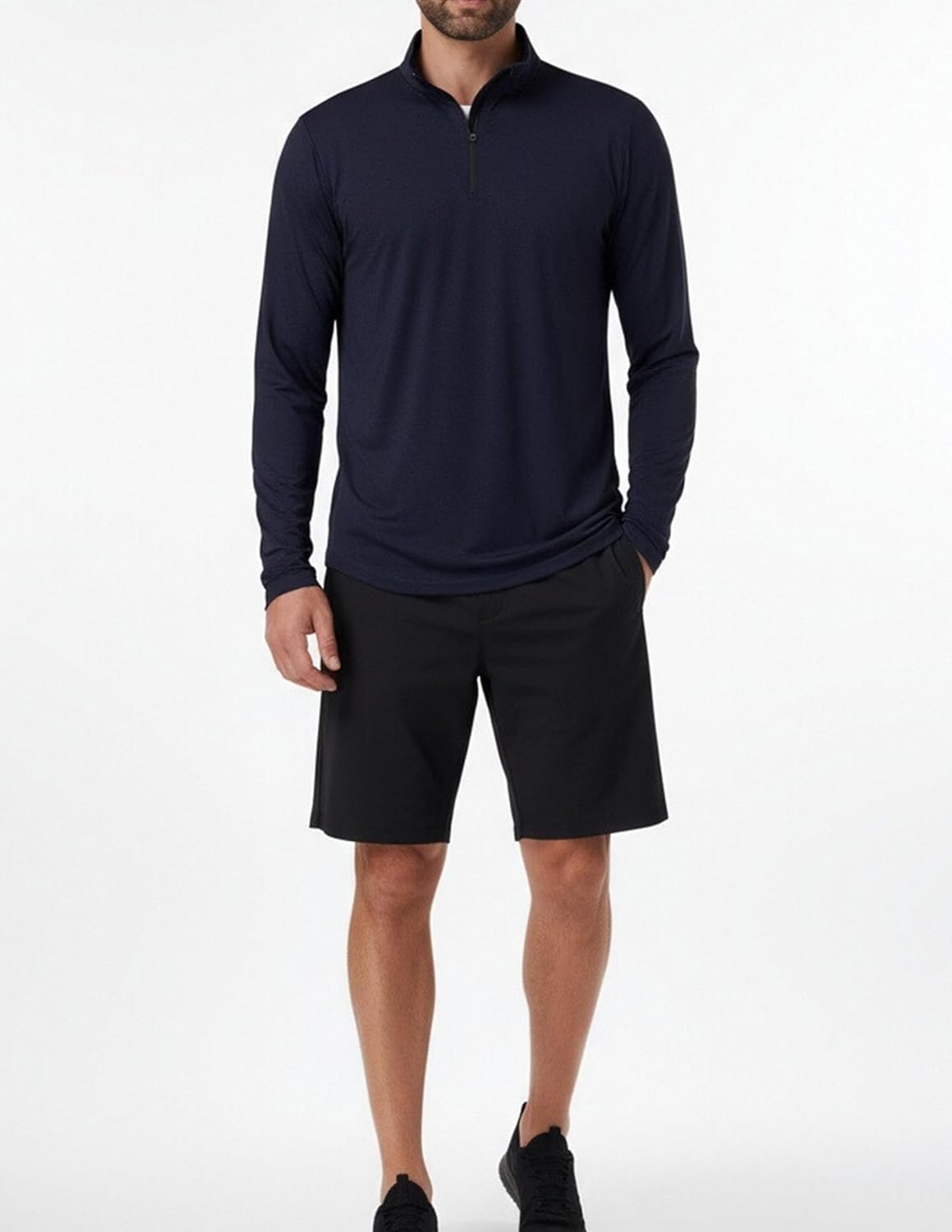 OYGSieg Men's Quarter Zip Pullover - Lightweight Quick-Dry Athletic Top | 4 Pack, Casual Comfort