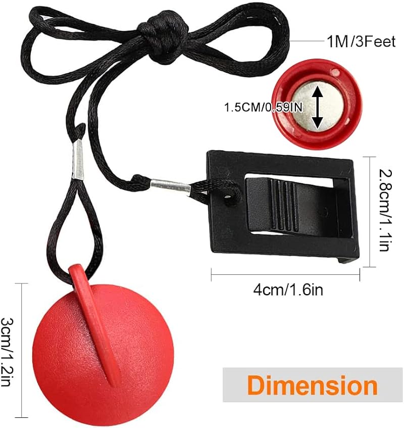 Universal Magnetic Treadmill Safety Key - Replacement Clip - Black