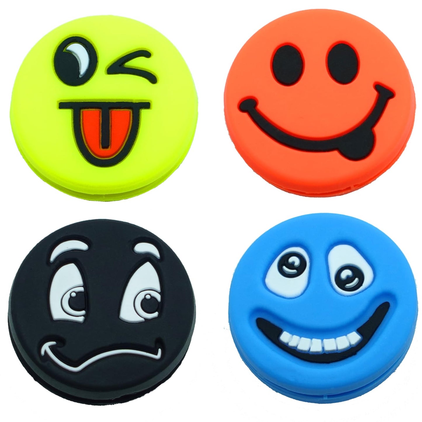 Tannius Tennis Racket Vibration Dampener, Racket String Shock Absorber, Great Tennis Gift (1 Orange, 1 Yellow, 1 Blue, 1 Black)