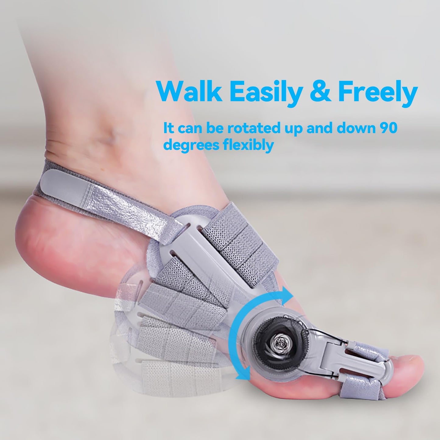 XREKNOi Bunion Corrector for Man and Women Big Toe, Adjustable Bunion Splint for Bunion Fix ，Orthopedic Toe Straightener with Anti-slip Heel Strap and Silicone Pad