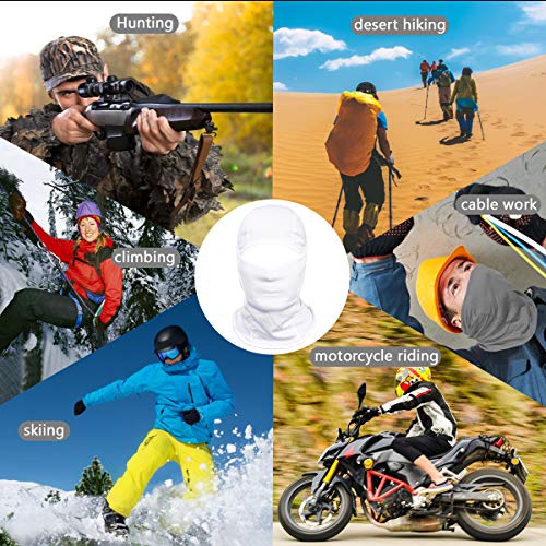 Lightweight UV Balaclava Ski Mask for Men & Women - New White