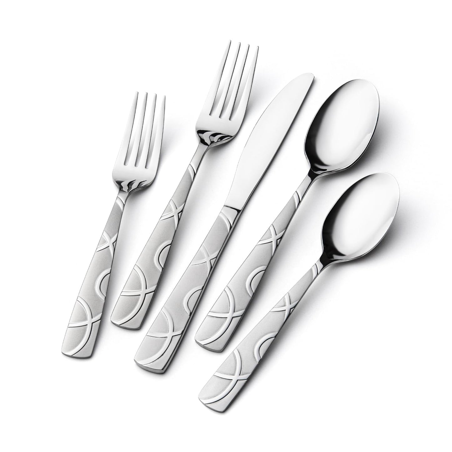 HIKAA Gift Wrap Silverware Set Stainless Steel Flatware Set for Gift, Cutlery Set for Present (40, Flower)